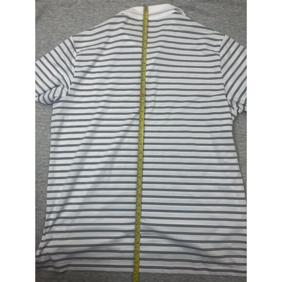 Columbia Golf Polo Shirt Men's Size XL White Gray Striped Causal Short Sleeve - Picture 6 of 7